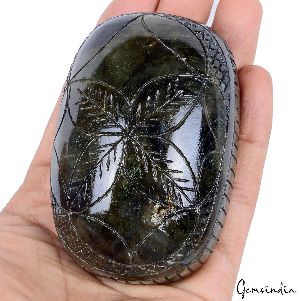 1650 Cts Natural Labradorite Carving Untreated Oval Shape Museum Size Gemstone
