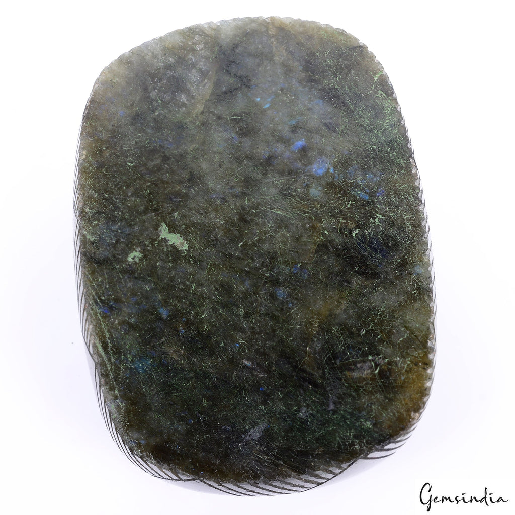 3100 Ct Canadian Natural Labradorite Carving Certified Untreated Oval Gemstone