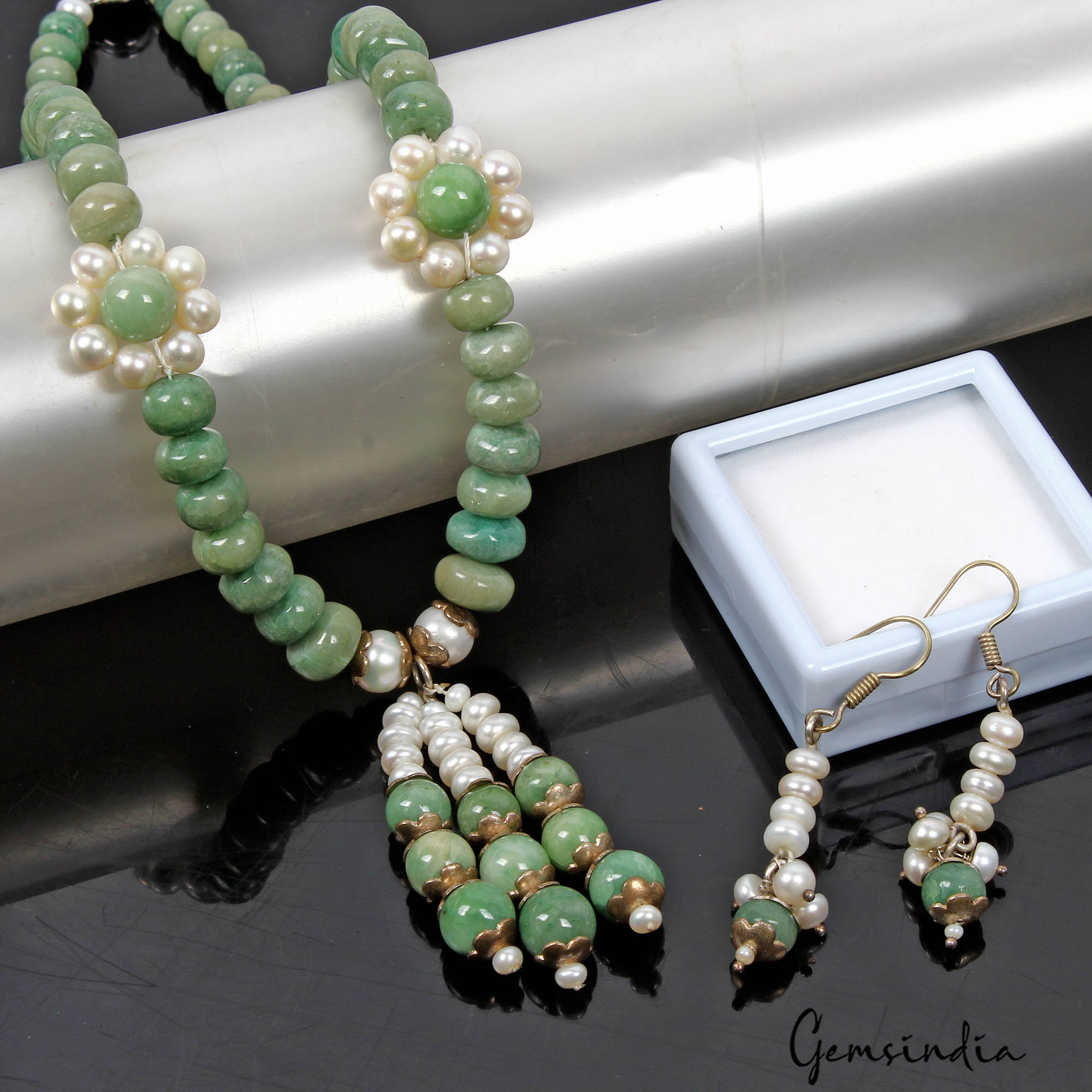 Emerald Necklace, Untreated, Green — 18 Inch, Brazil