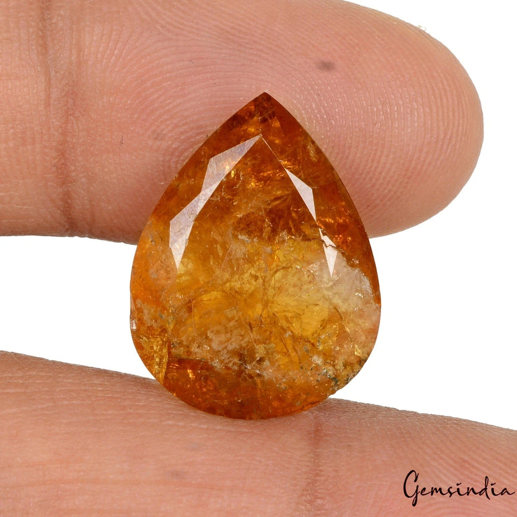 17.10 Cts Natural Untreated Honey Brown Sphalerite Pear Cut Loose Precious Gem