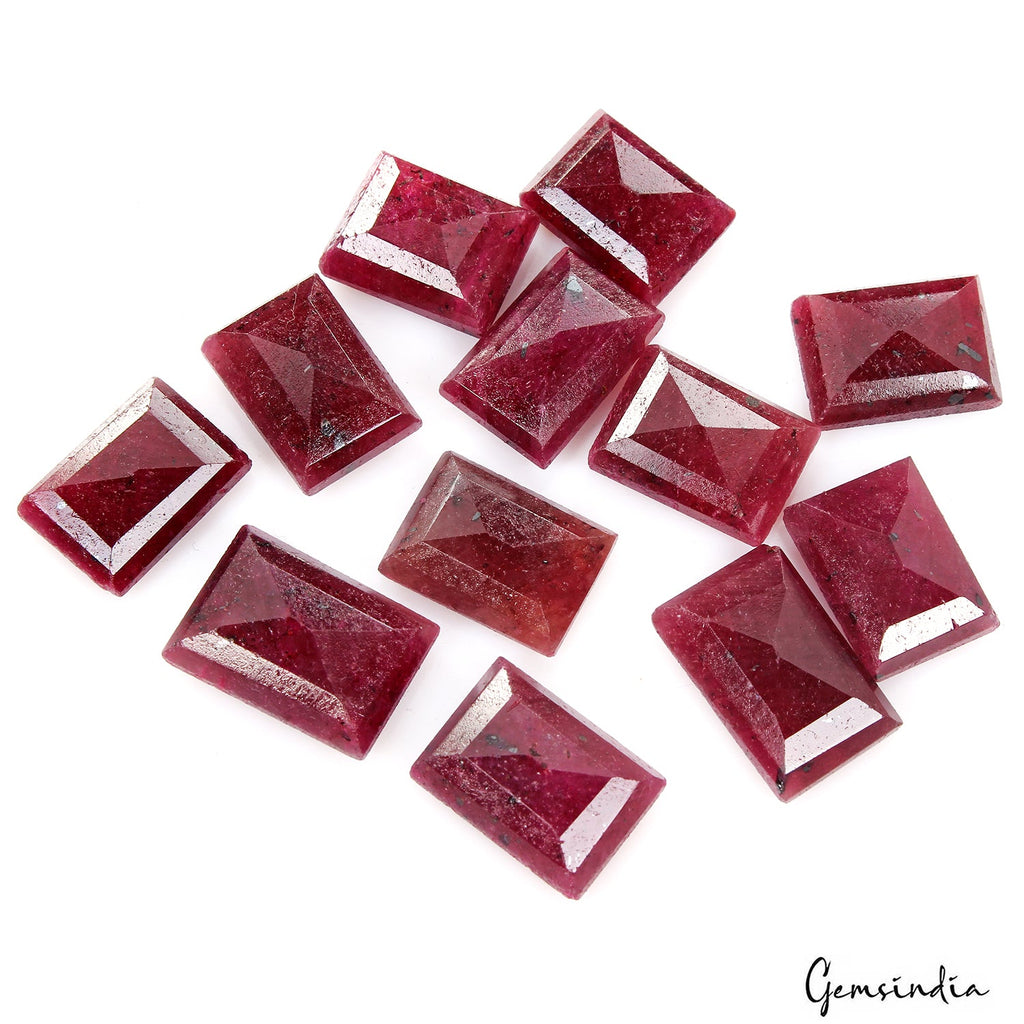 260 Ct/12 Pcs Natural Nice Red Ruby Baguette Cut 17-20mm Loose Gems For Jewelry