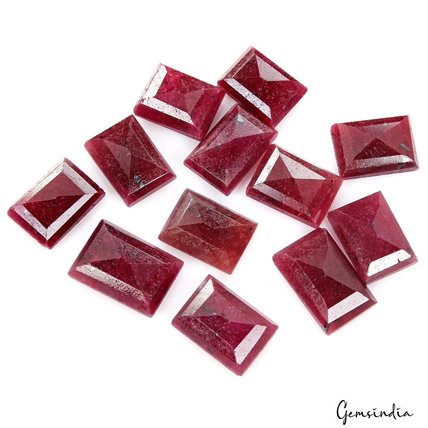 260 Ct/12 Pcs Natural Nice Red Ruby Baguette Cut 17-20mm Loose Gems For Jewelry