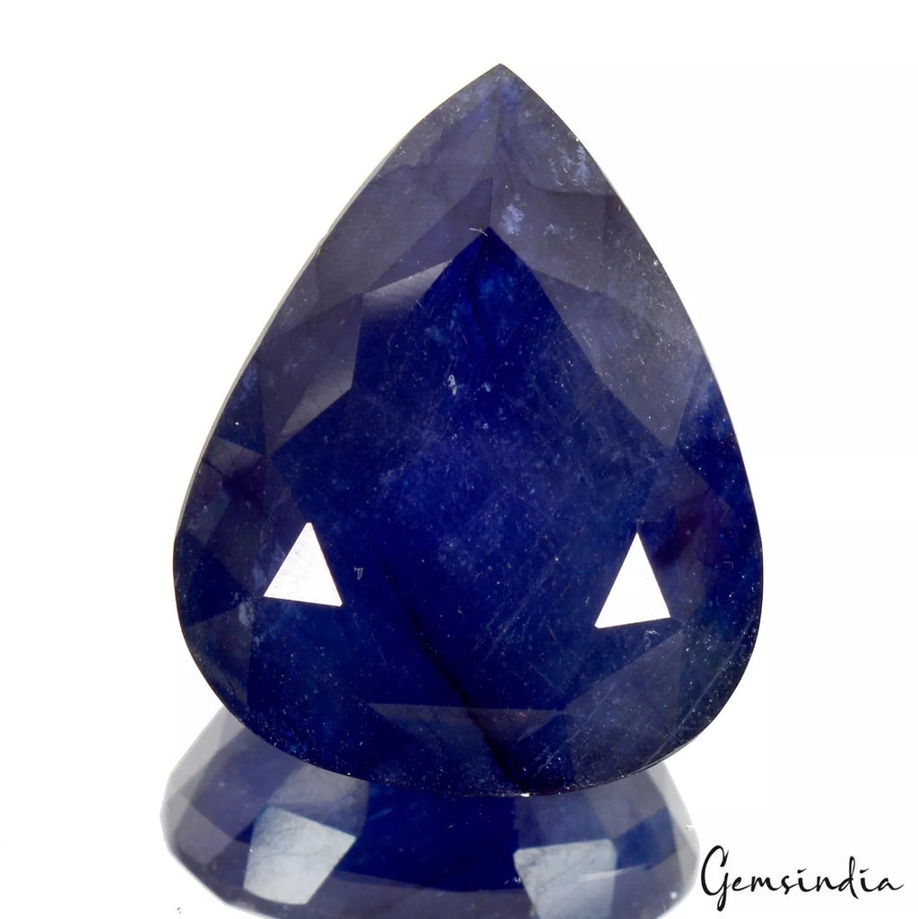 55.30 Ct. Attractive Color& Good Cutting Big Blue Heated Pear Sapphire ~ Ceylon
