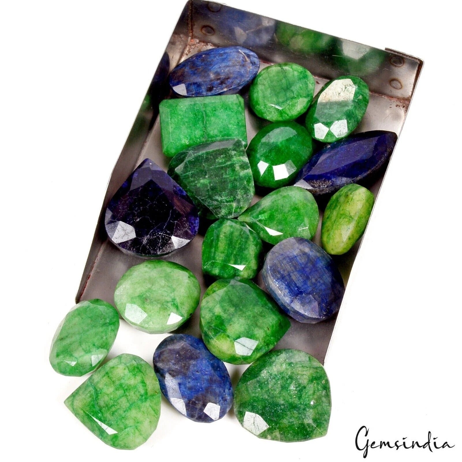 Natural Blue Sapphire & Green Emerald Mix Cut Earth Mined 820 Cts Loose Gems Lot