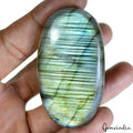 194.65 Cts Natural Untreated Golden Green Blue Shine Labradorite Loose Oval Gem