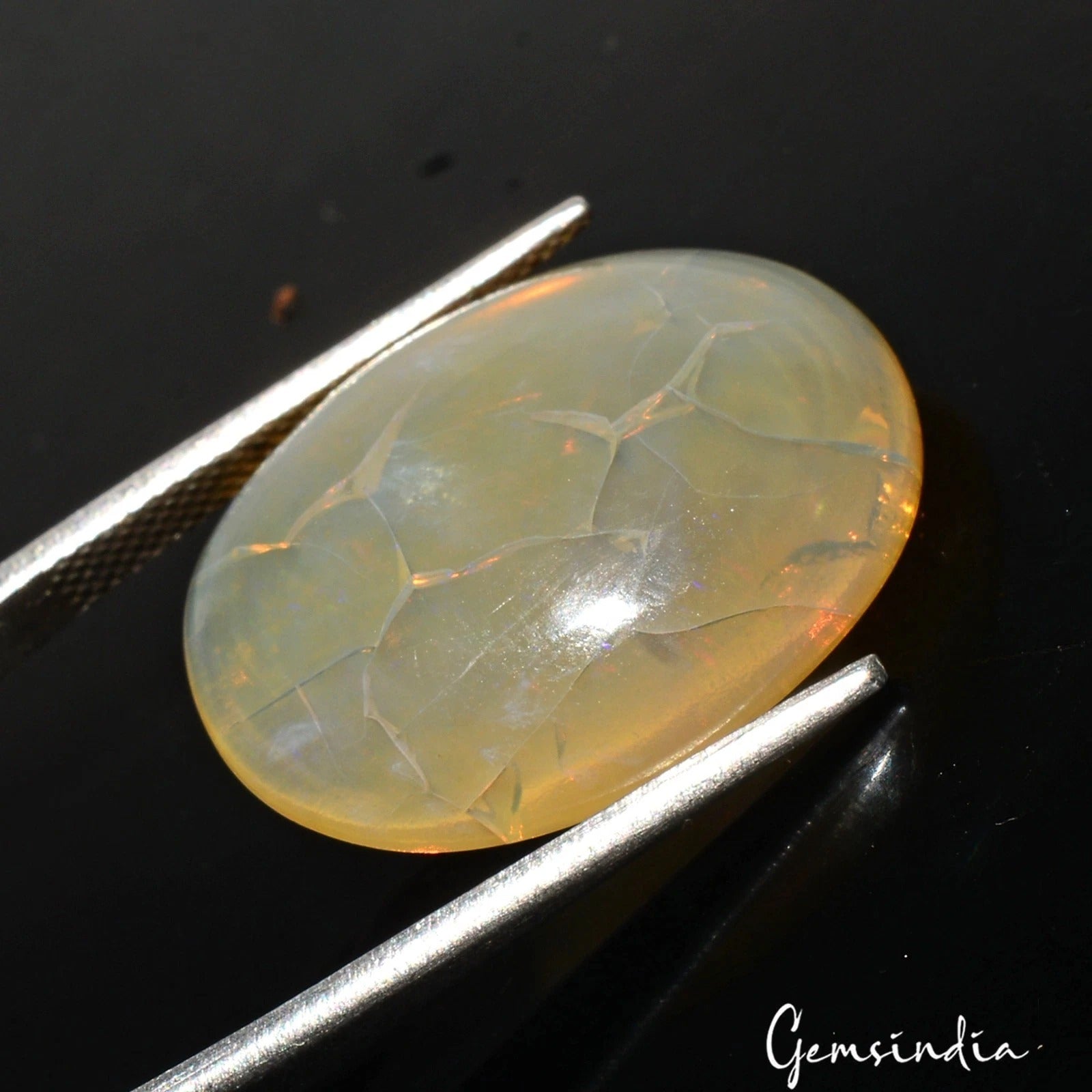 13.20 Cts Natural Australian Multicolor Shine Opal Oval Cab Loose Gem For Ring