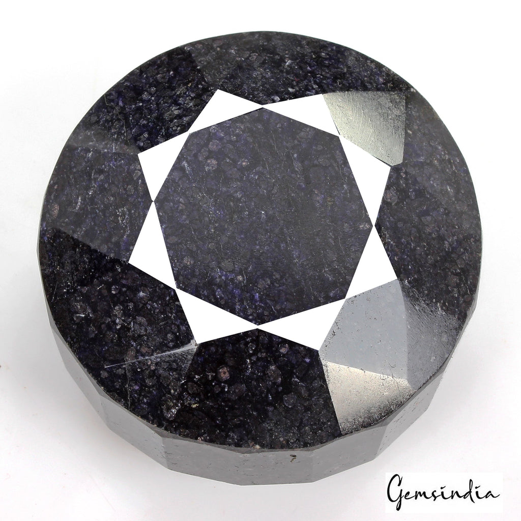 2130Ct Natural African Earth Mined Blue Sapphire Round Cut Huge Gemstone-68x46mm