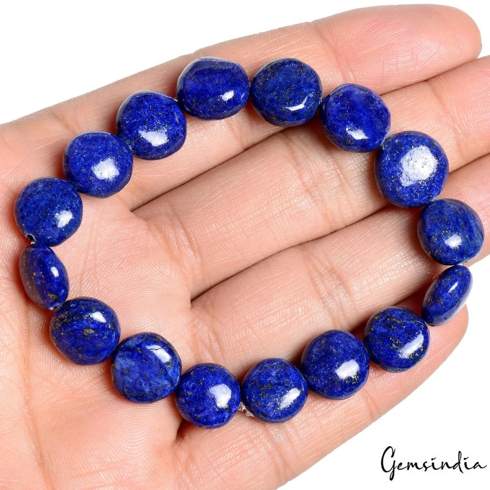 Lapis Lazuli Bracelet, Color Enhanced, Blue — 11mm to 13mm, 151.10 Ct