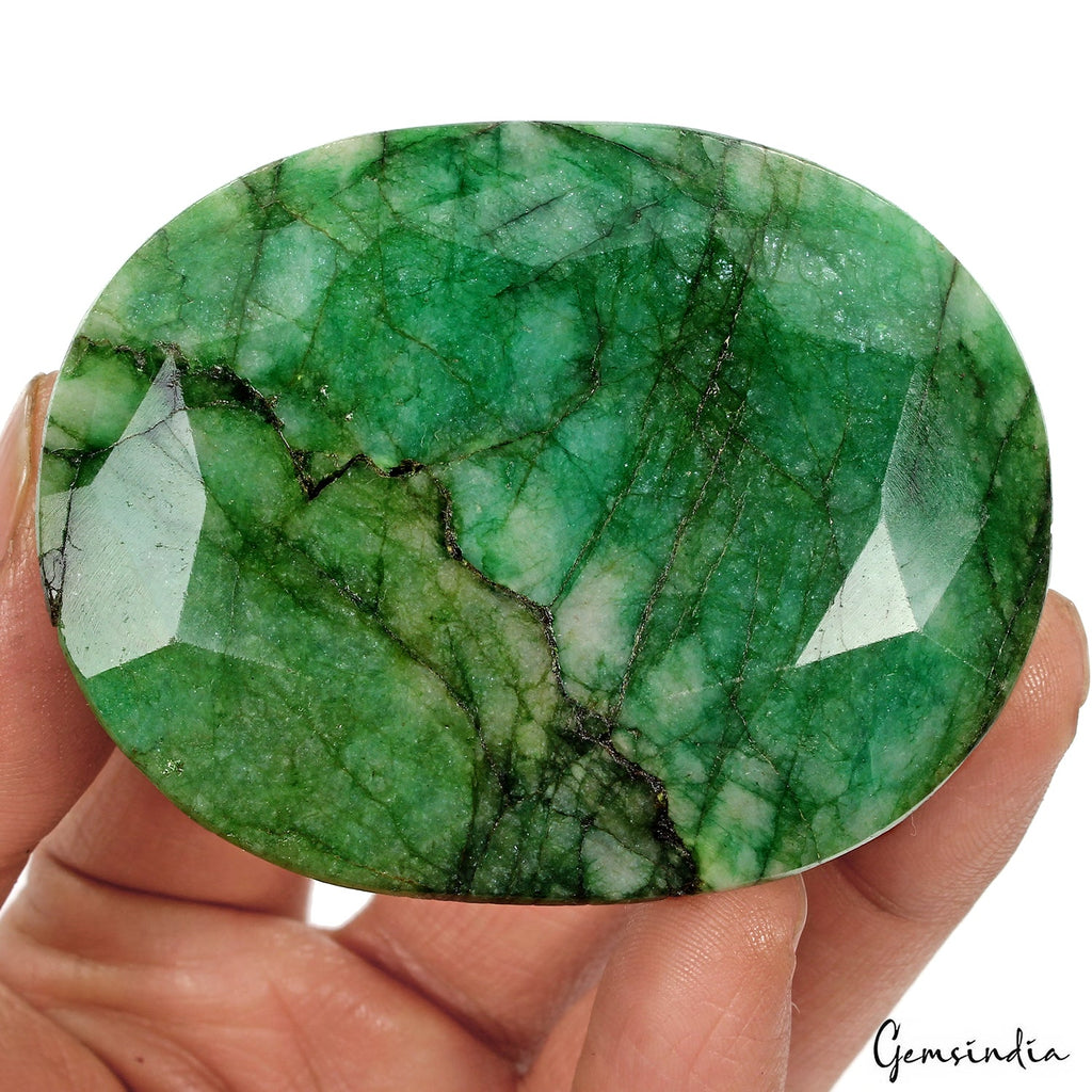 660 Natural Blue Green Zambian Emerald Oval Cut Faceted Earth Mined Huge Gems