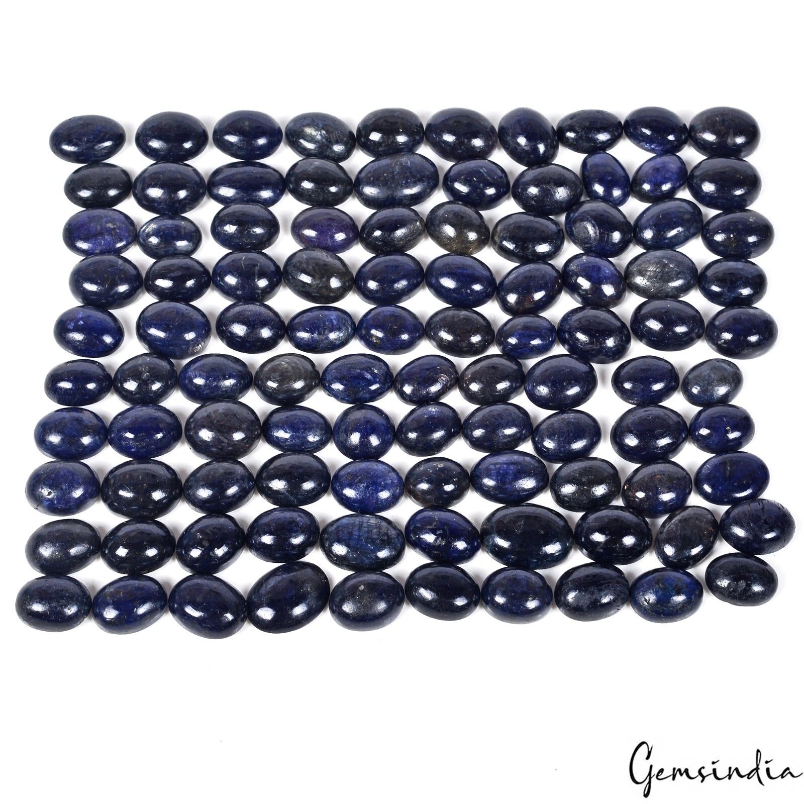 900Ct Blue Sapphire Oval 100 Pcs Gemstone Natural Cabochon Lot Ring Size 12-17mm