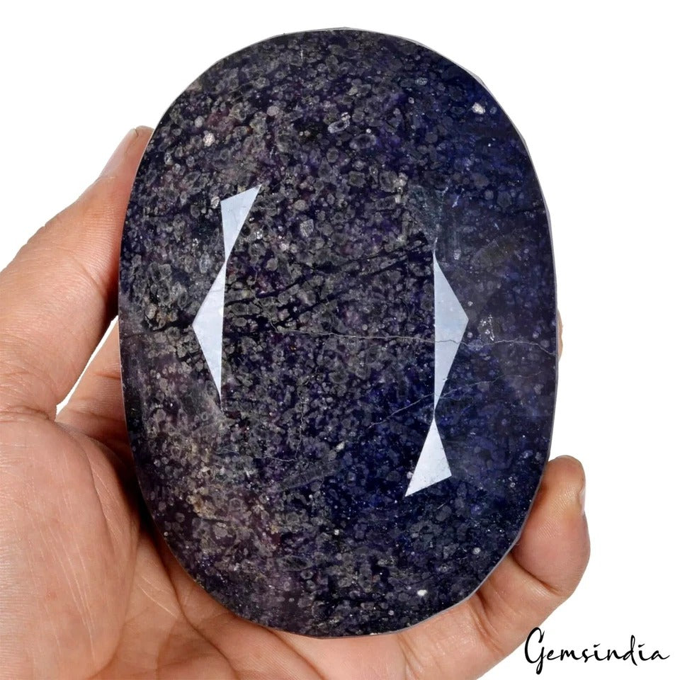 Blue Sapphire Rough, Oval Cut, Color Enhanced — 104 x 75 x 52 mm, 4340 Ct, Madagascar