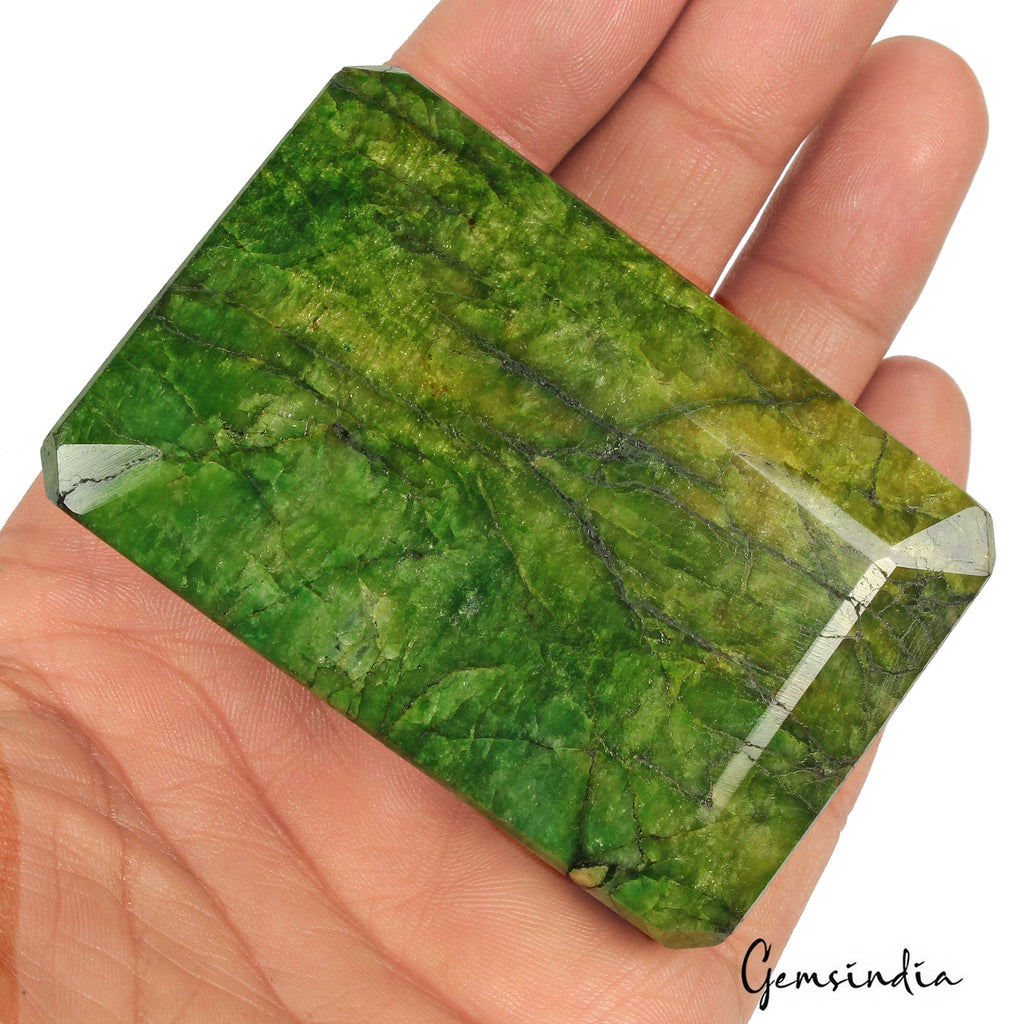 860 Ct Natural Parrot Green Emerald Octagon Cut Faceted Earth Mined Loose Gems