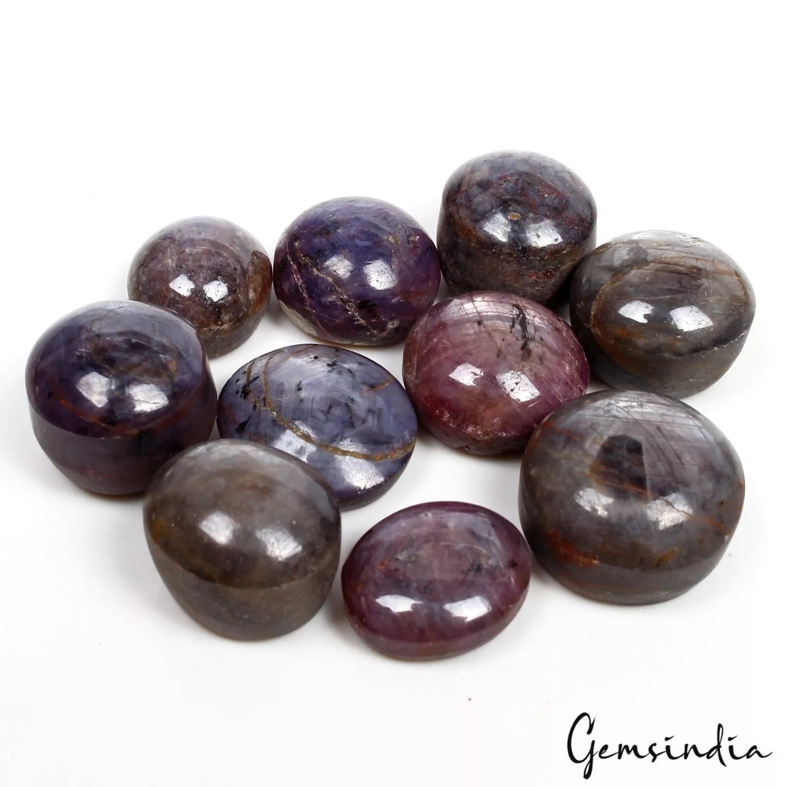 Natural Star Ruby 206.50 Ct Rarest Mix Cabochon Unheated Loose Gemstones 13-16mm