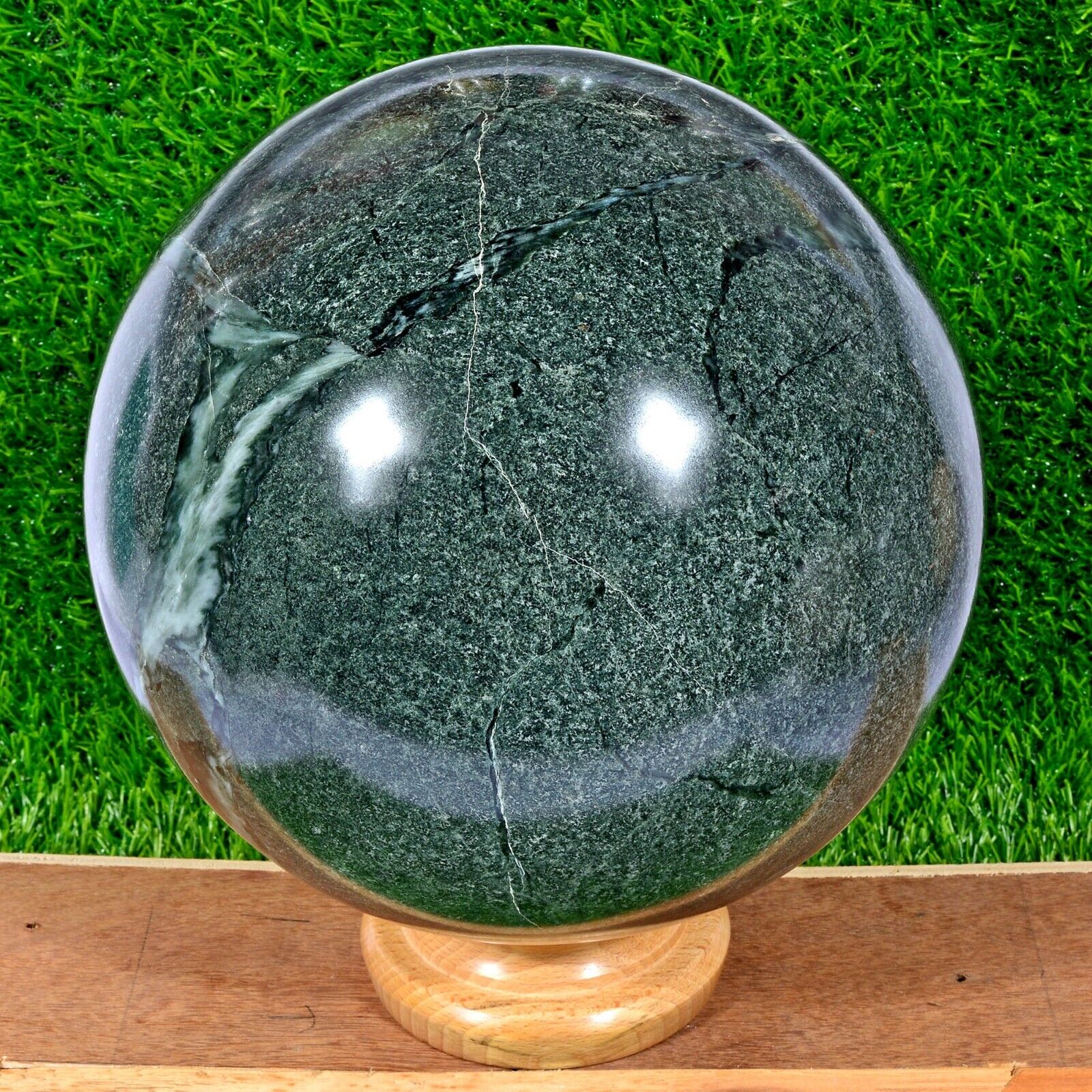 33.28 LB Natural Green Opal Sphere Crystal Ball Mineral Specimen Healing 8.5"