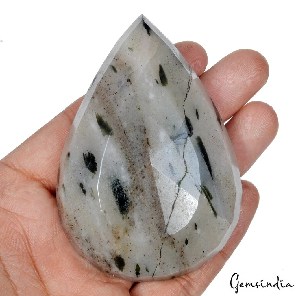 Rutilated Quartz Loose Gemstone, Pear Cut, Untreated — 85x59x23 mm, 880 Ct, Madagascar