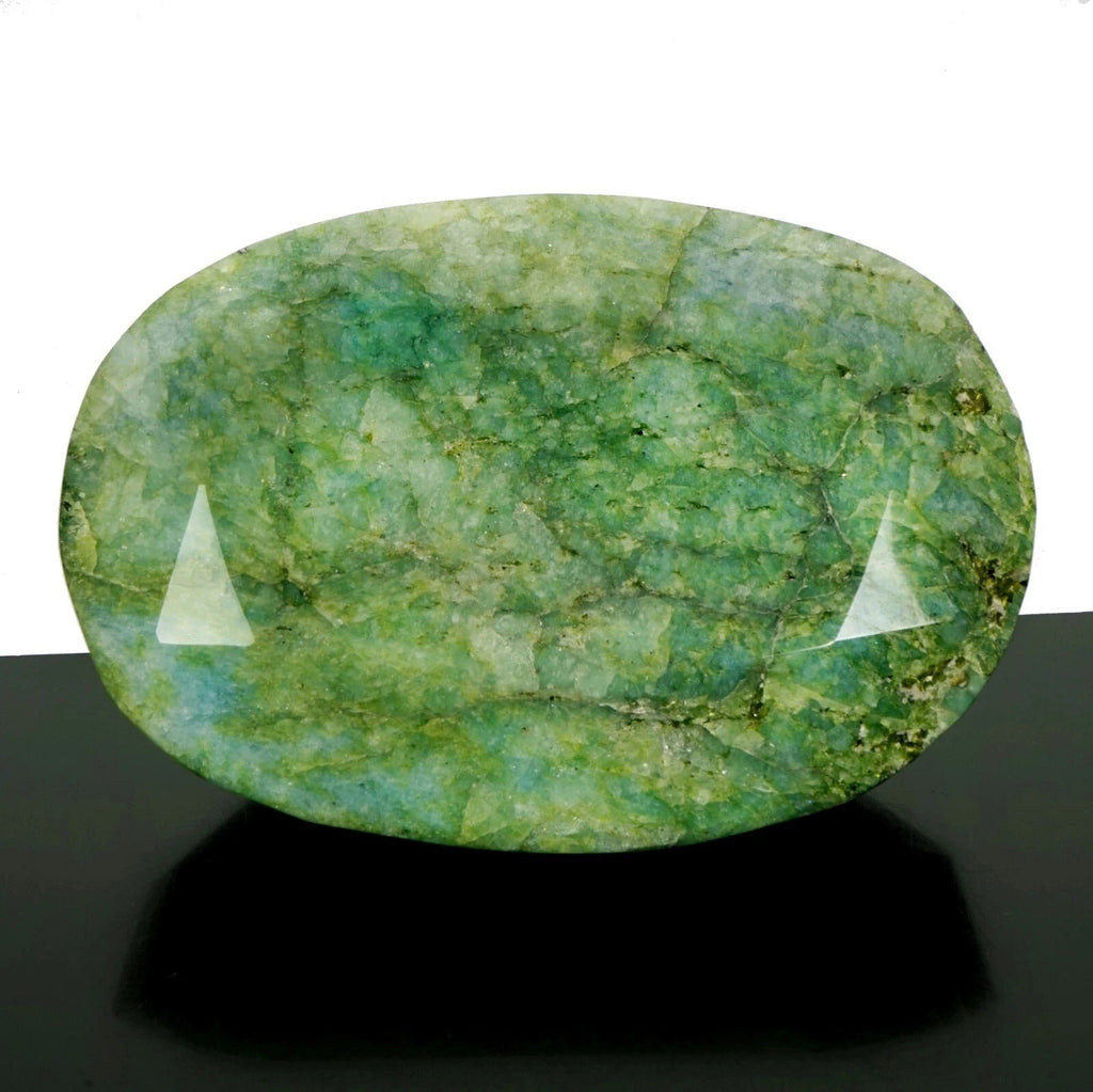 1.9Kilo Natural Brazilian Green Emerald Oval Faceted Museum Size Earth mined Gem