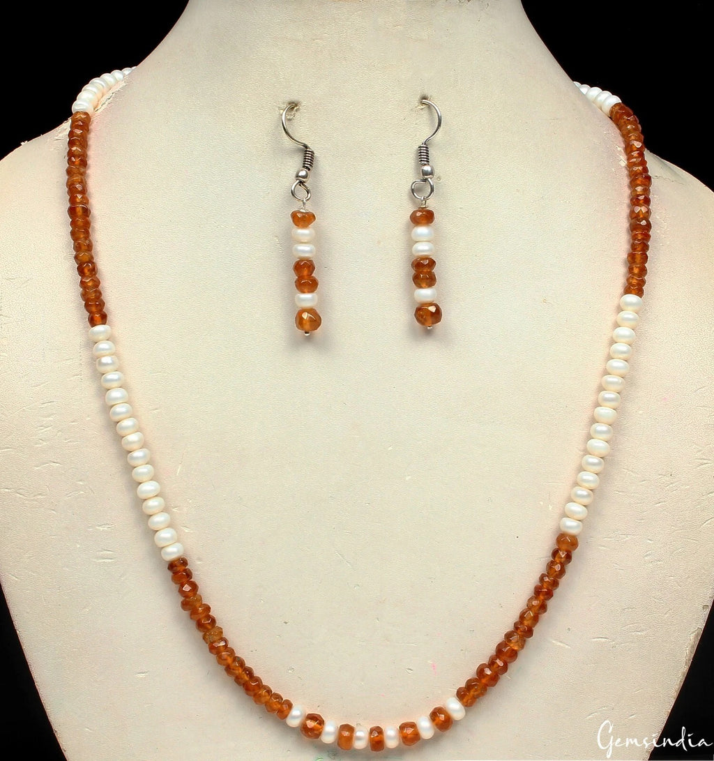 Hessonite Garnet Jewelry, Brown — 20", 131.20 Ct, Sri Lanka