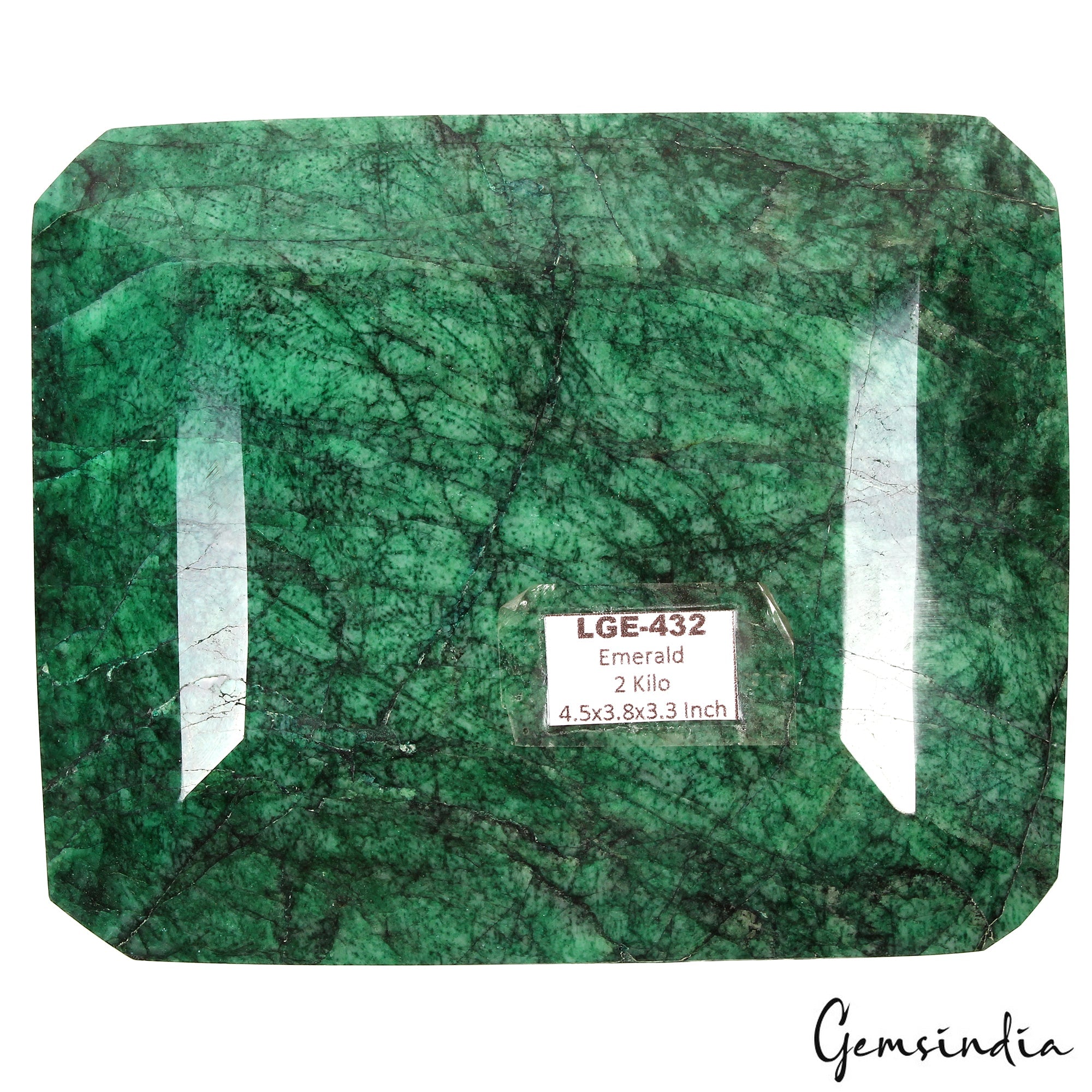 Huge 2 Kilo Natural Green Emerald Octagon Cut Earth mined Loose Gemstone, Brazil