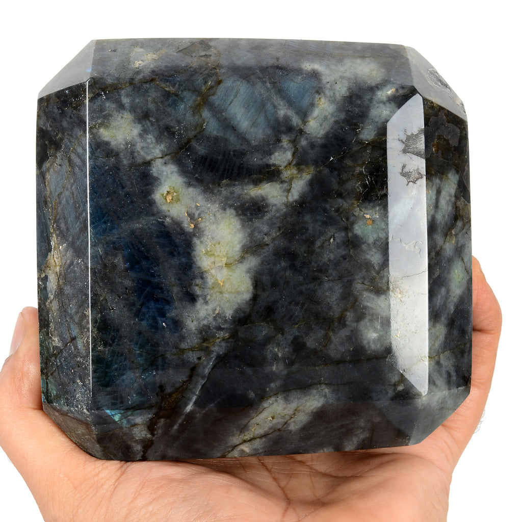 Labradorite Loose Gemstone, Octagon Cut, Blue — 5x4.8x3.9 Inch, 13450 Ct (2.69 Kg)