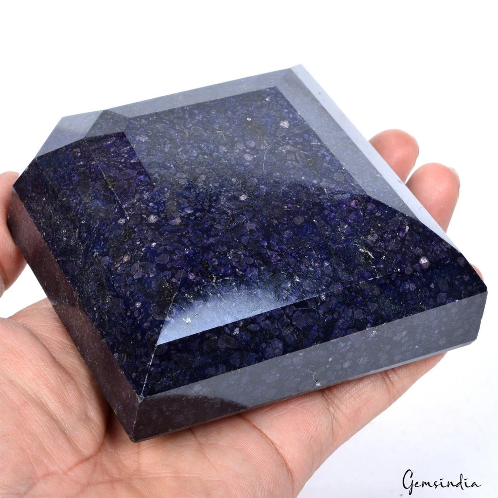 5040Ct Natural Huge Blue Sapphire Museum Use Treated Fancy Cut Gemstone w/ Stand