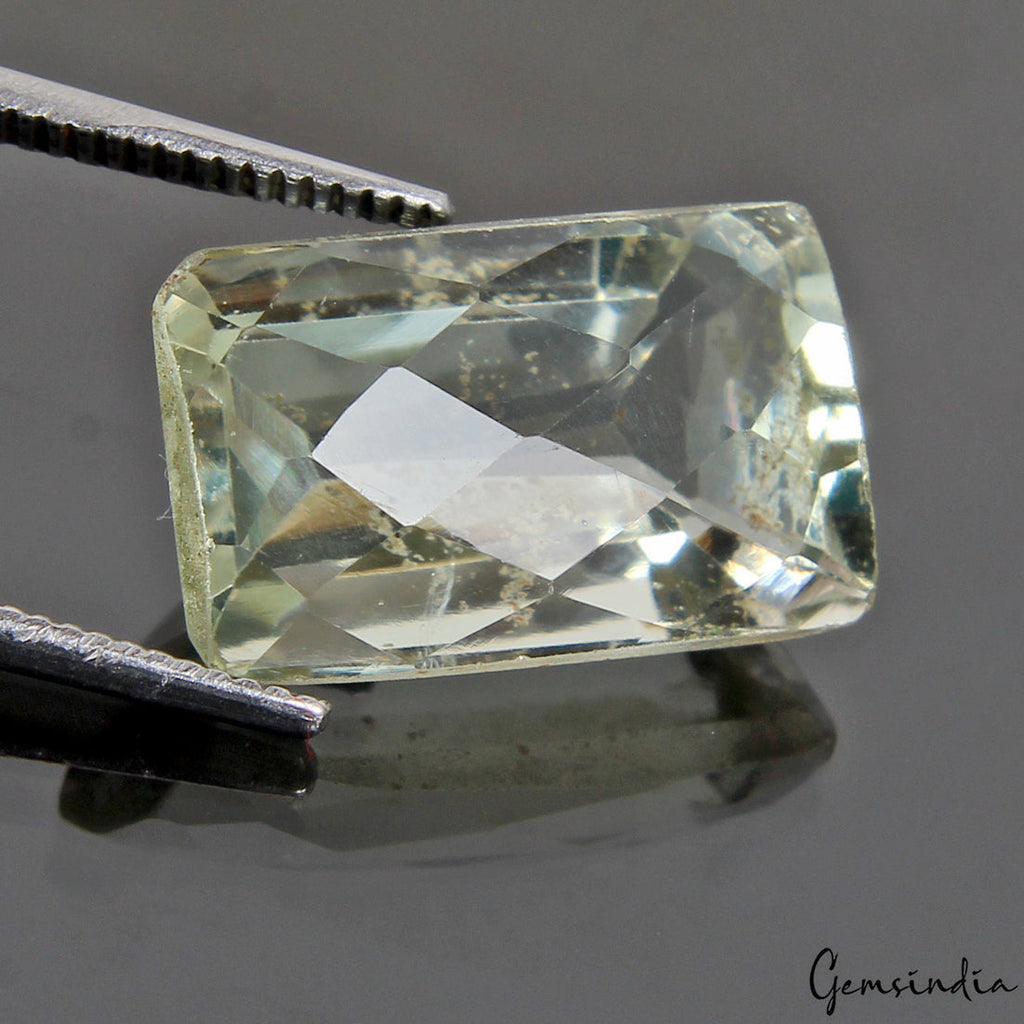 7.50 Ct Natural Green Aquamarine Baguette Checker Cut Untreated Jewelry Gemstone