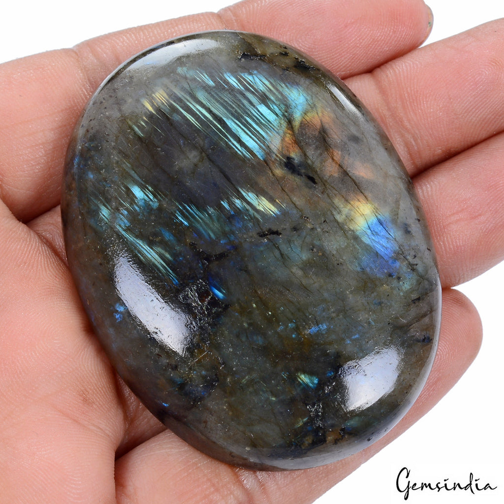 300 Ct Natural Untreated Blue Shine Labradorite Oval Cab Loose Gem For Pendant