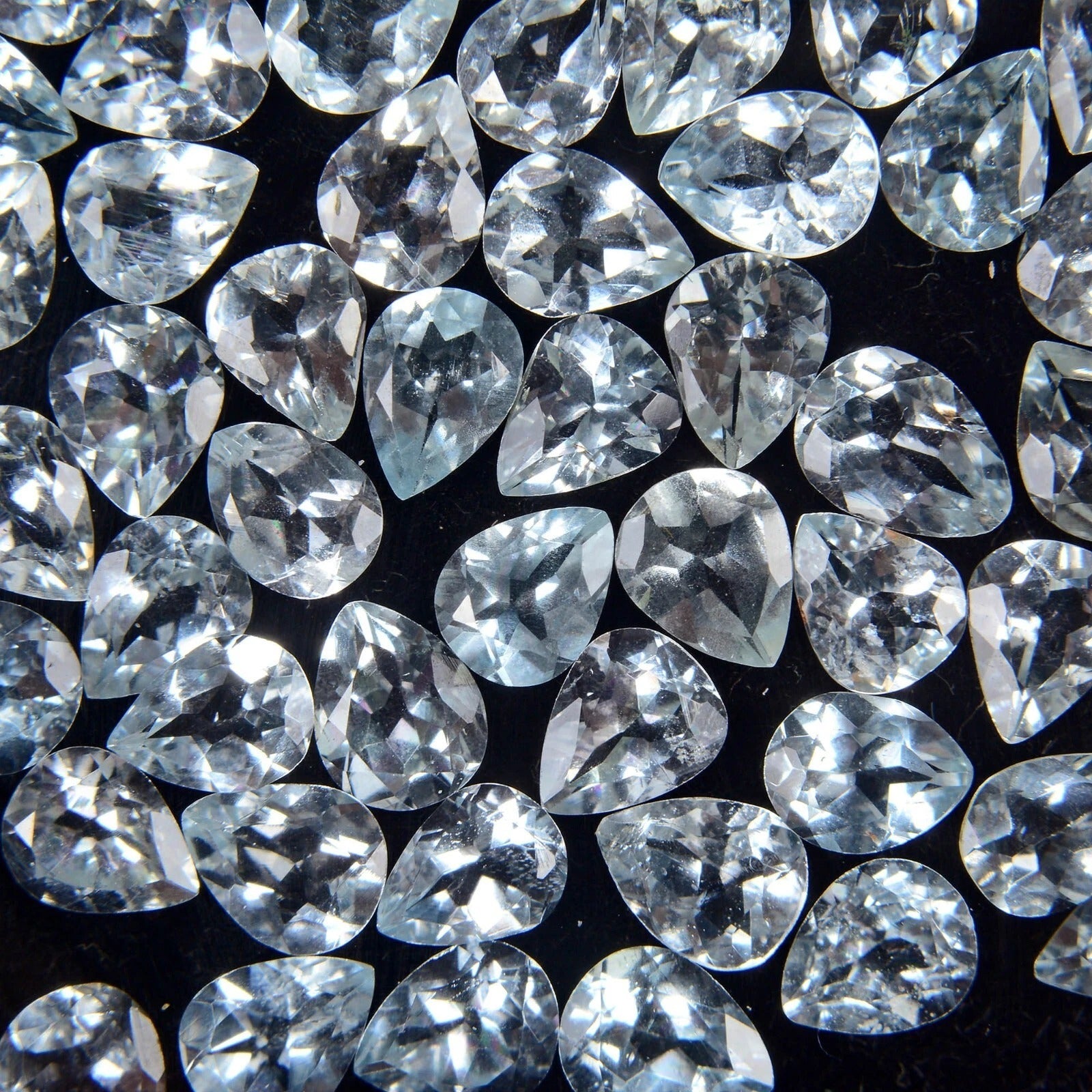 Natural Top Quality Santa Maria Aquamarine Pear Cut 5x4mm loose Gemstone 49 Pcs