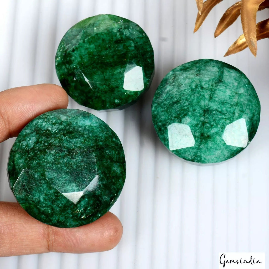 890 Ct Natural Green Brazilian Emerald Round Cut Museum Size Loose Gemstones Lot
