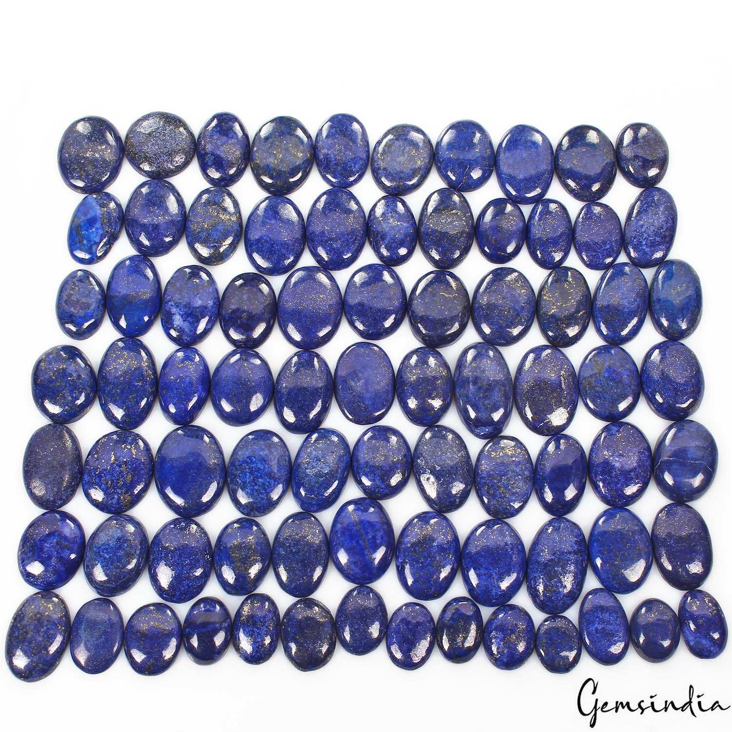 2000 Ct/79 Pcs Natural Blue Lapis Lazuli Gold Flecks Oval Cab Wholesale Gems Lot