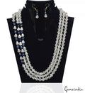 Designer Natural Moonstone Sapphire Pearl Beaded Handmade Jewelry Set 655.50 Cts
