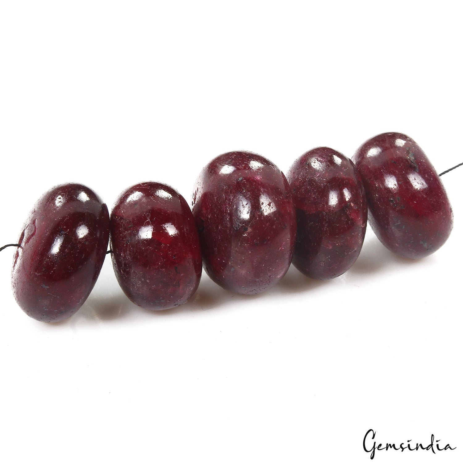 440 Ct Natural Red Ruby Round Cabochon Bead Center Drilled Loose Gems 22-24mm