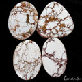 560 Cts/4 Pcs Natural Spiderweb Untreated White Buffalo Turquoise Cab Loose Gems