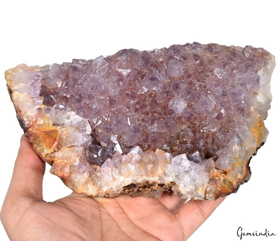 Amethyst Crystal Cluster, Untreated — 7.5x4.2x2.1 Inches, 0.99 Kg (4950 Ct), Uruguay
