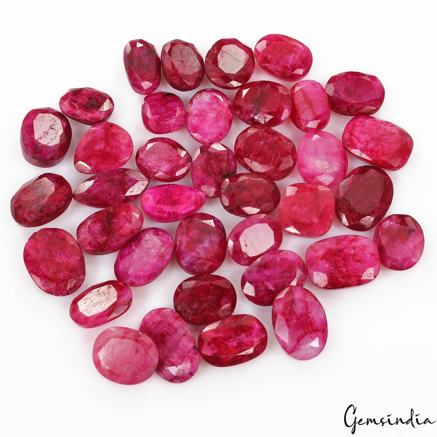 380 Cts/37 Pcs Natural USA Red Bixbite Beryl Mixed Cut Loose Gems For Jewelry