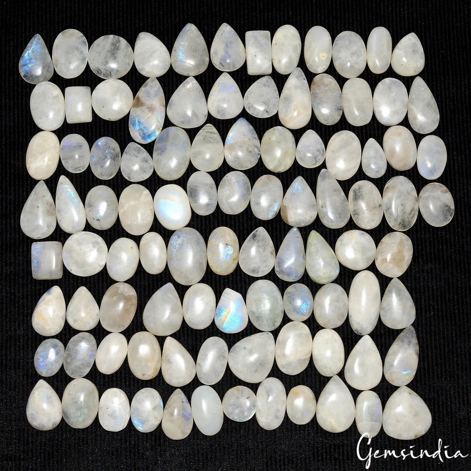 100% Natural Blue Shine MOONSTONE Mix Shape Cabochon 1500 Ct Loose Gemstones 95P