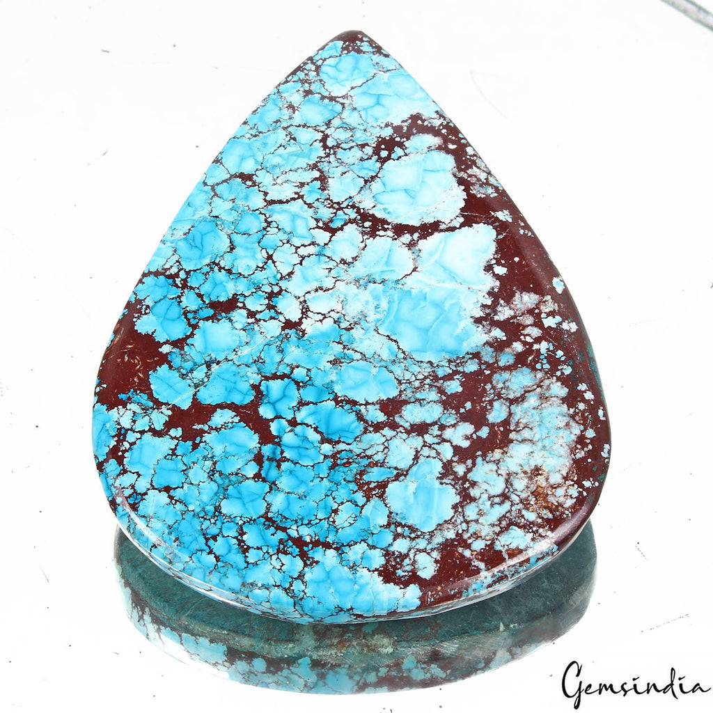 Turquoise Cabochon, Blue — 75x60x8mm, 300 Ct