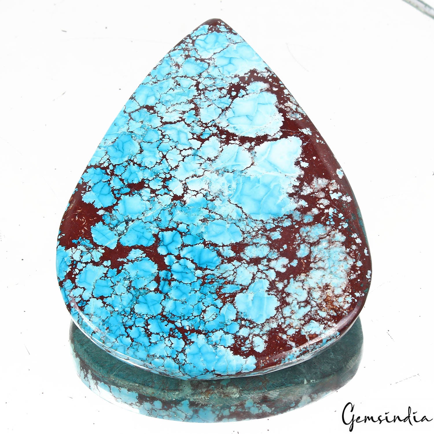 Turquoise Cabochon, Blue — 75x60x8mm, 300 Ct