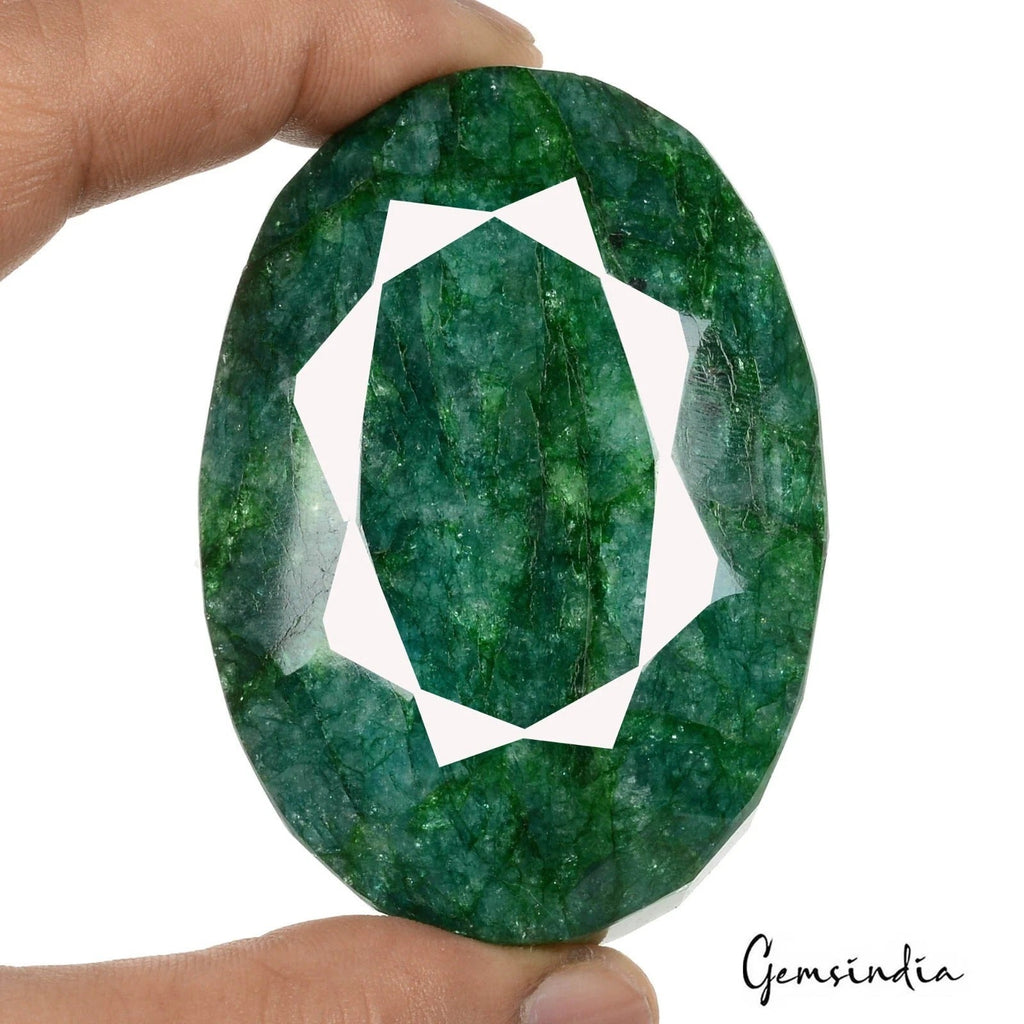 730 Ct Natural Brazilian Dark Green Emerald Oval Faceted Cut Loose Huge Size Gem