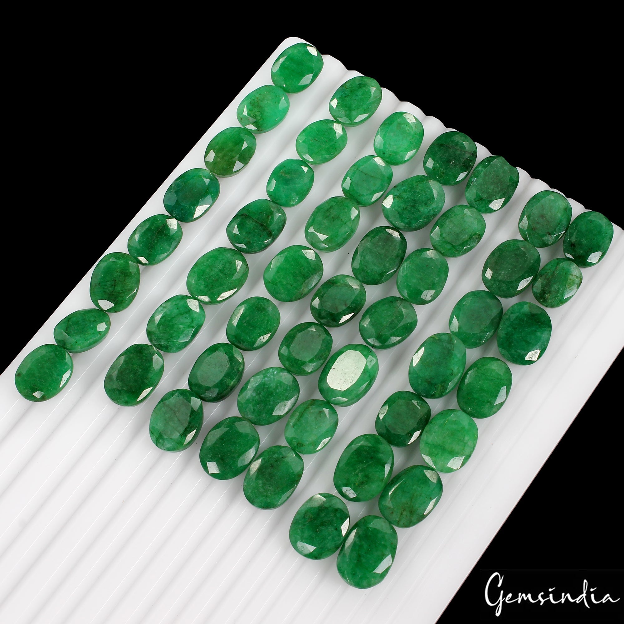 Certified Colombian Natural Green Emerald 570 Ct Oval Cut Loose Gemstones~50 Pcs
