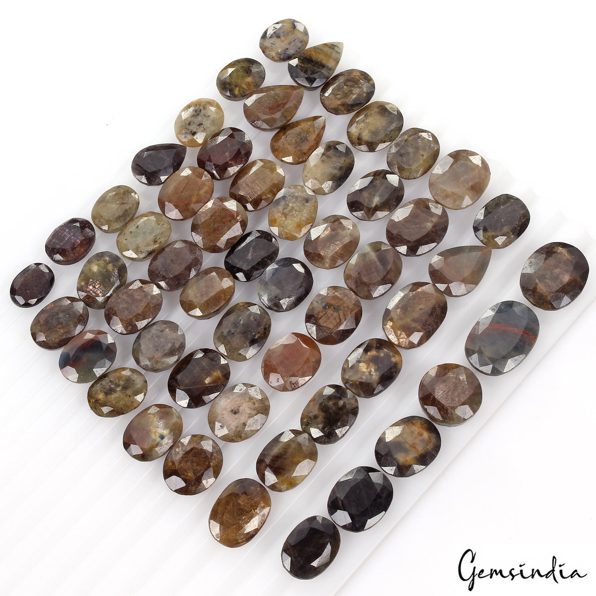 800 Cts/55 Pcs Natural Untreated Multi Color Sapphire Mixed Cut Gems For Jewelry