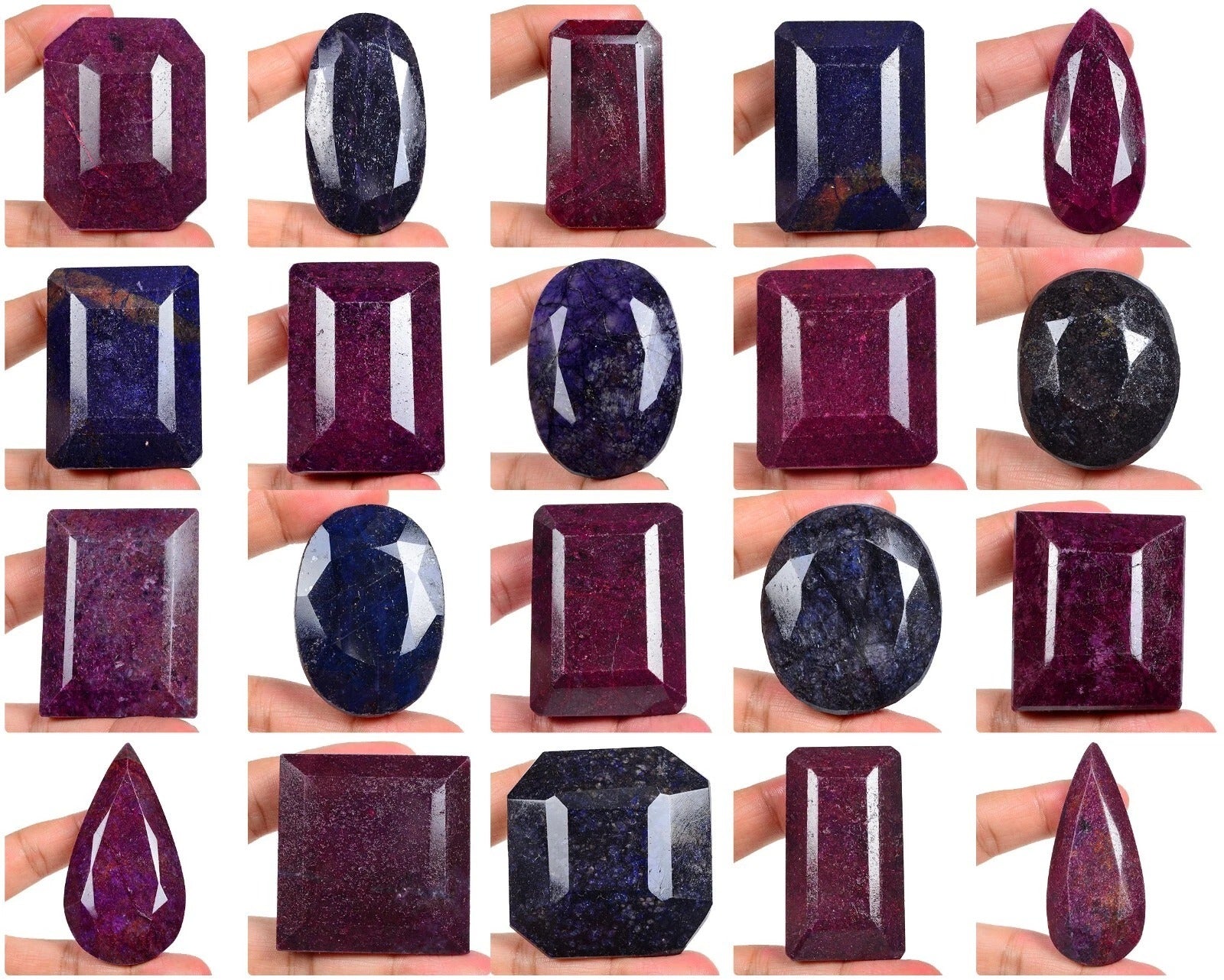 2.5 Kg Natural Ruby & Sapphire Huge Size 42-80mm Wholesale Gemstones Lot 20 Pcs