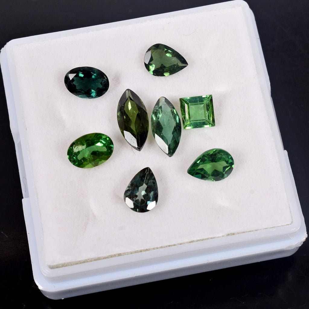 Natural AAA Green Tourmaline Mix Cut Loose Unheated Mozambique Gemstones~5.80 Ct