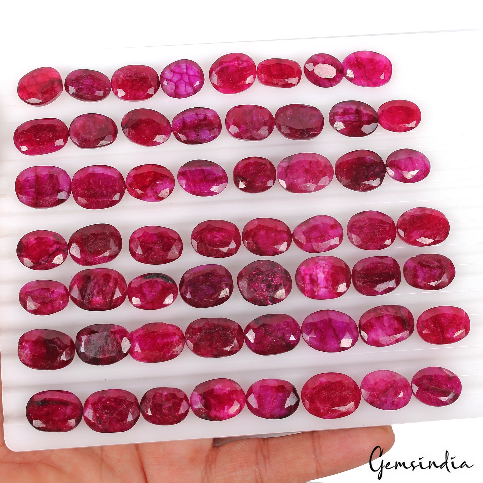 590 Ct Natural Red Pink Beryl Oval Faceted Loose Wholesale Gemstone Lot 56 Pcs