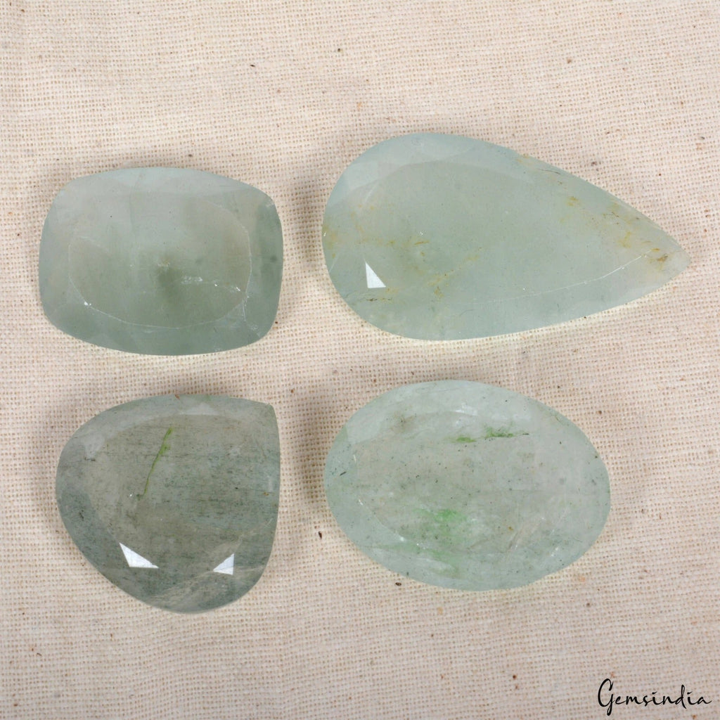 171 Cts/4 Pcs Natural Untreated Blue Aquamarine Mixed Cut Loose gems For Jewelry