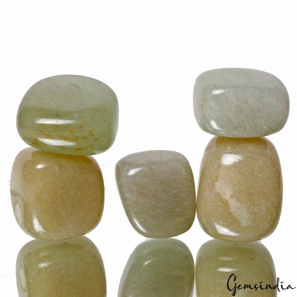 500 Ct/5 Pcs Natural Geen Aventurine Tumble Crystal Healing Loose Gemstones