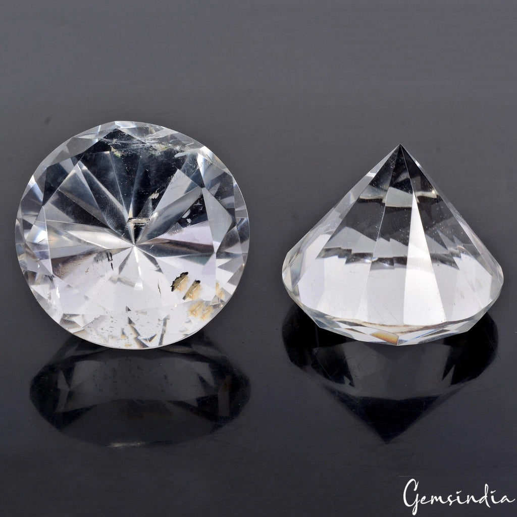 350 Cts Natural Untreated White Quartz Crystal Diamond Cut Loose Huge Rare Gem