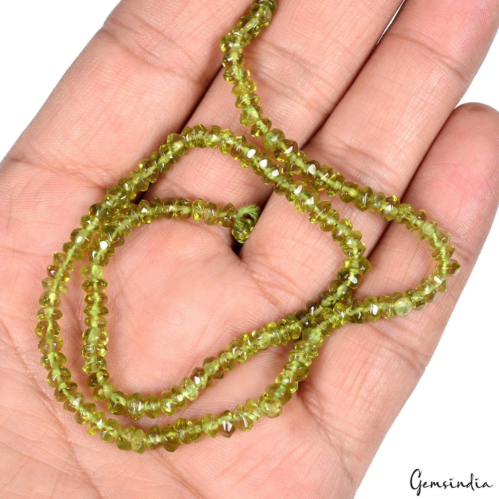 85.30 Cts/2 Strand Natural Untreated Green Peridot Round 3mm Bead Gem Beads 13"