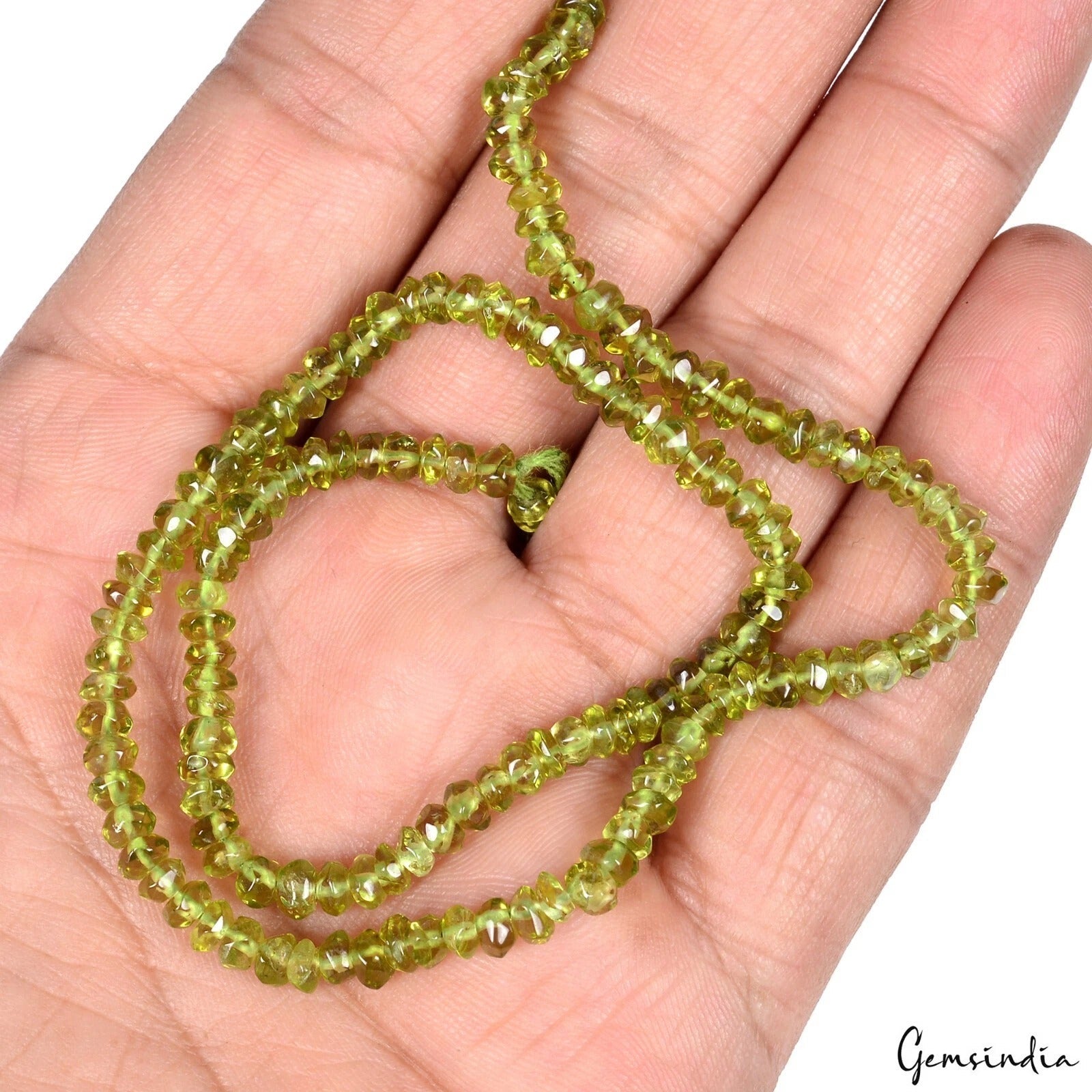 85.30 Cts/2 Strand Natural Untreated Green Peridot Round 3mm Bead Gem Beads 13"