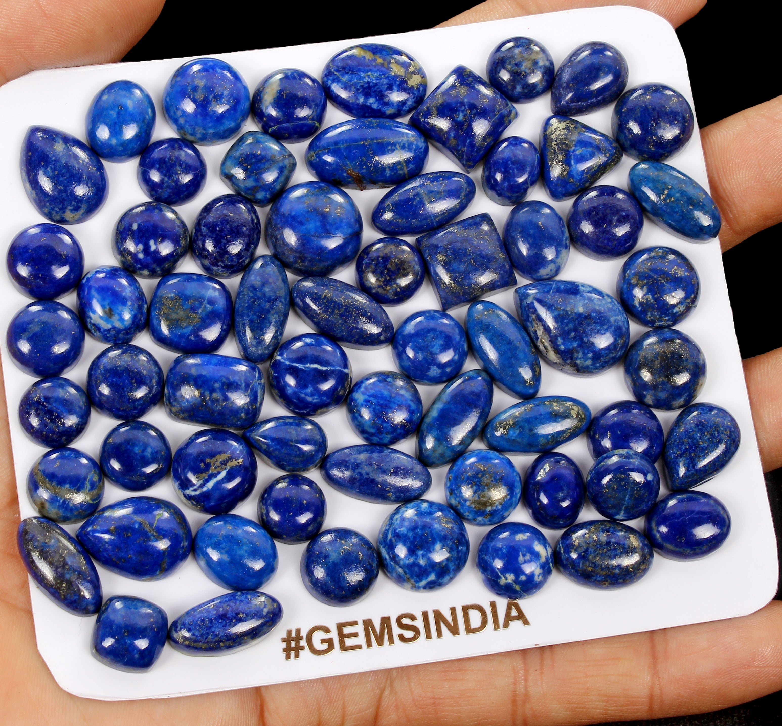 62 Pcs 400 Cts Natural Blue Lapis Lazuli Mix Shape Cabochon Loose Gemstones Lot