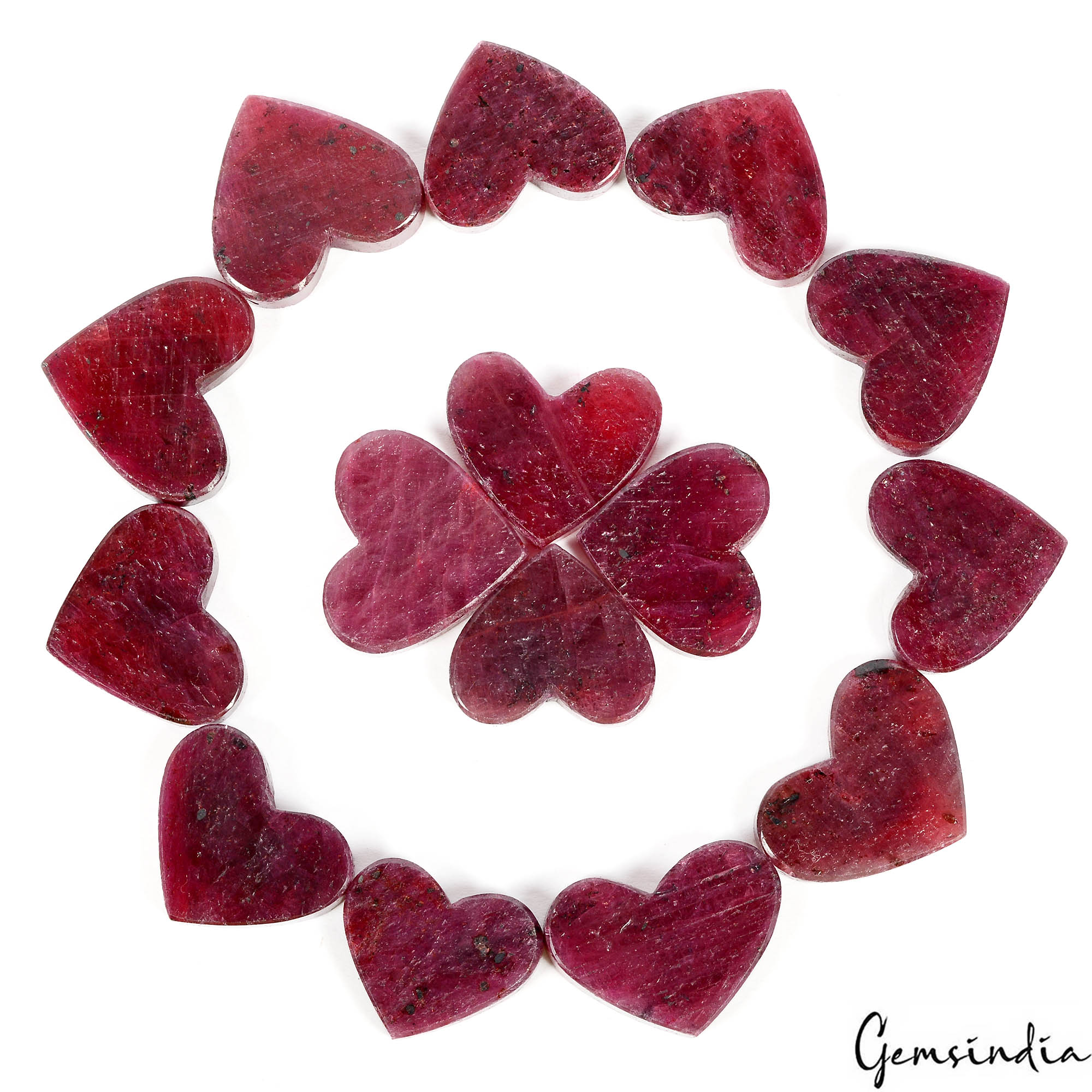 700 Cts/15 Pcs Natural Madagascar Red Ruby Heart Cut Loose Gems Lot 20mm -25mm